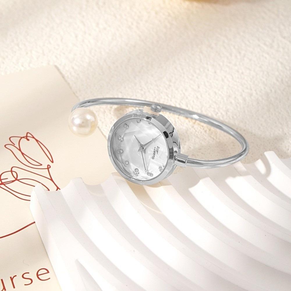 Gemstone Quartz Quartz Wristwatch Elegant Rhinestone Dial Watch  Formal Occasion серебряный