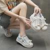 Casual Small White Shoes Women  Autumn and Winter New Fashion Thick Sole Big Head Bread Shoes Canvas Board Shoes