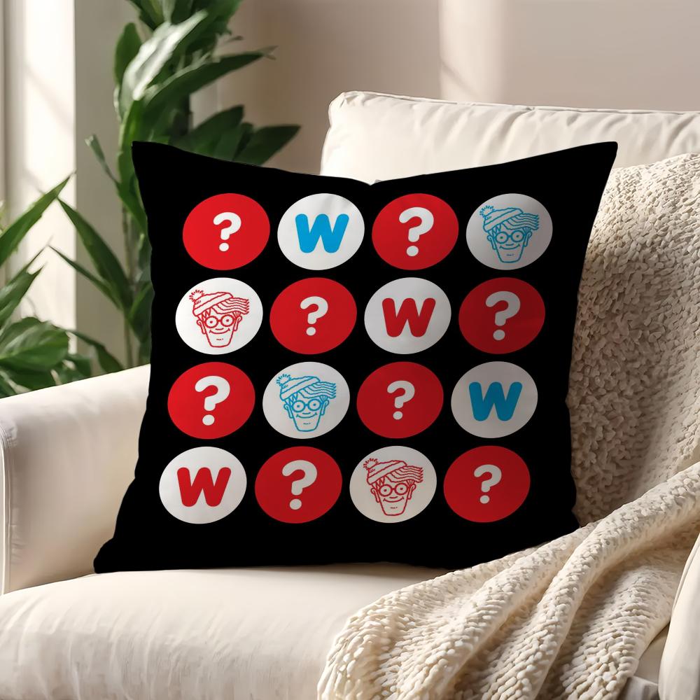 Wheres WWally Cushion Cover For Pillow Printing Sofa Decoration Home Car Room Coffee Shop Office Nordic Simplicity