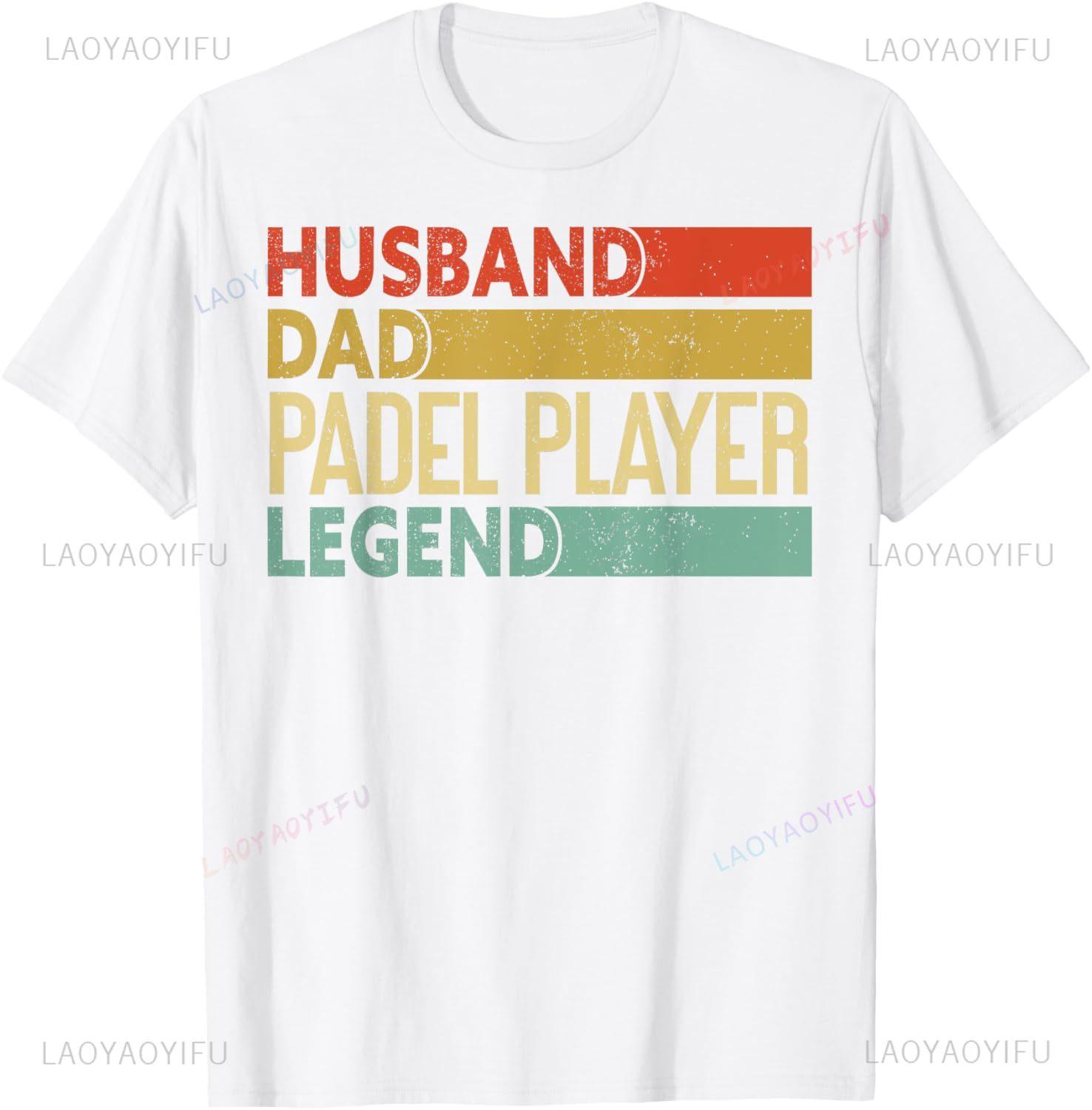 Husband Dad Padel Player Legend  Fathers Day Funny Padel TShirt Vintage T Shirt Streetwear Custom TShirt Camiseta Hombre S