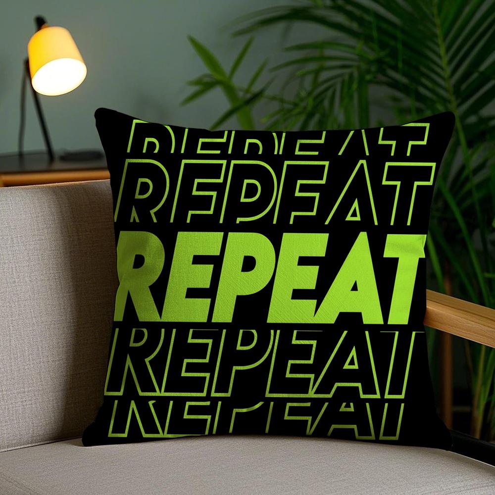 Fun Reduplication Words Cushion Cover Soft Short Plush Double-Sided Printing Home Decor Machine Washable Pillow Case Gift