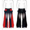 ZYLLO Y2K Streetwear Red Pu Leather Patchwork Baggy Jeans Pants For Men Designer Clothes Wide Leg Loose Denim Trousers