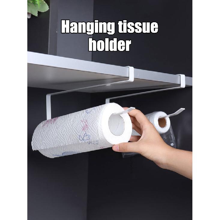 Random Special Kitchen Paper Towel Hanging Rack Cabinet Without Drilling Towel Hook Ironware Storage Shelf For Napkins Cup Holders 5