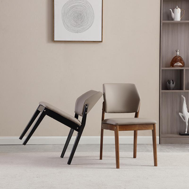 Solid Wood Dining Chair Household Modern Simple Italian Light Luxury Comfortable Back Chair Hotel Dining Room Table Chair Stool