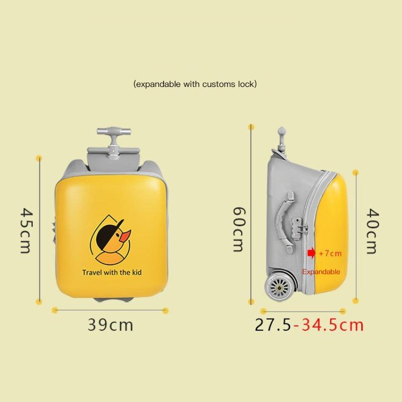 New 2024 Cartoon Baby Ride On Trolley Luggage Lazy Kids Trolley Case Box Scooter Suitcase Rolling Luggage Carry On Suitcase