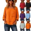 Women's Round Neck Long Sleeve Loose Fit Casual Pullover Top