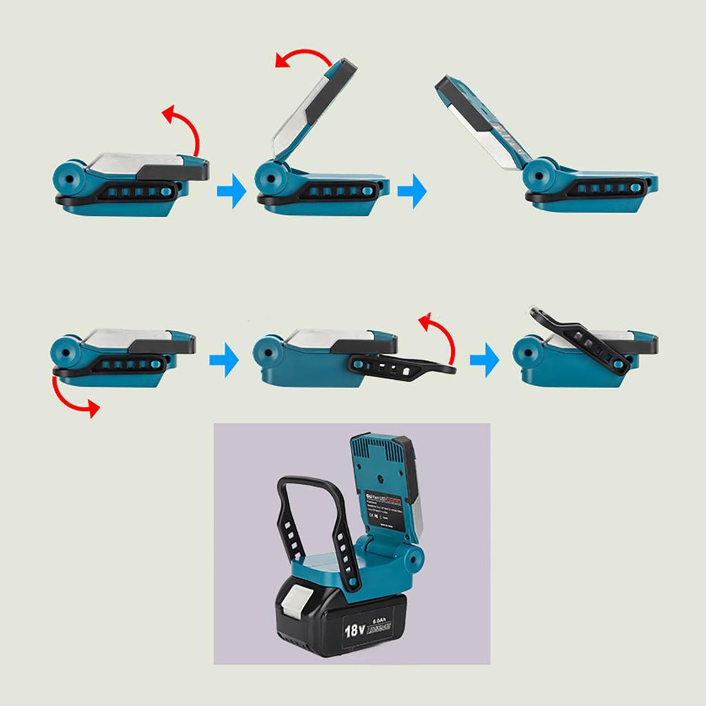 Rechargeable LED Work Light for Makita BL1815 Cordless Outdoor Light 14.4V BL1415/18V Tools, Li-ion Battery,