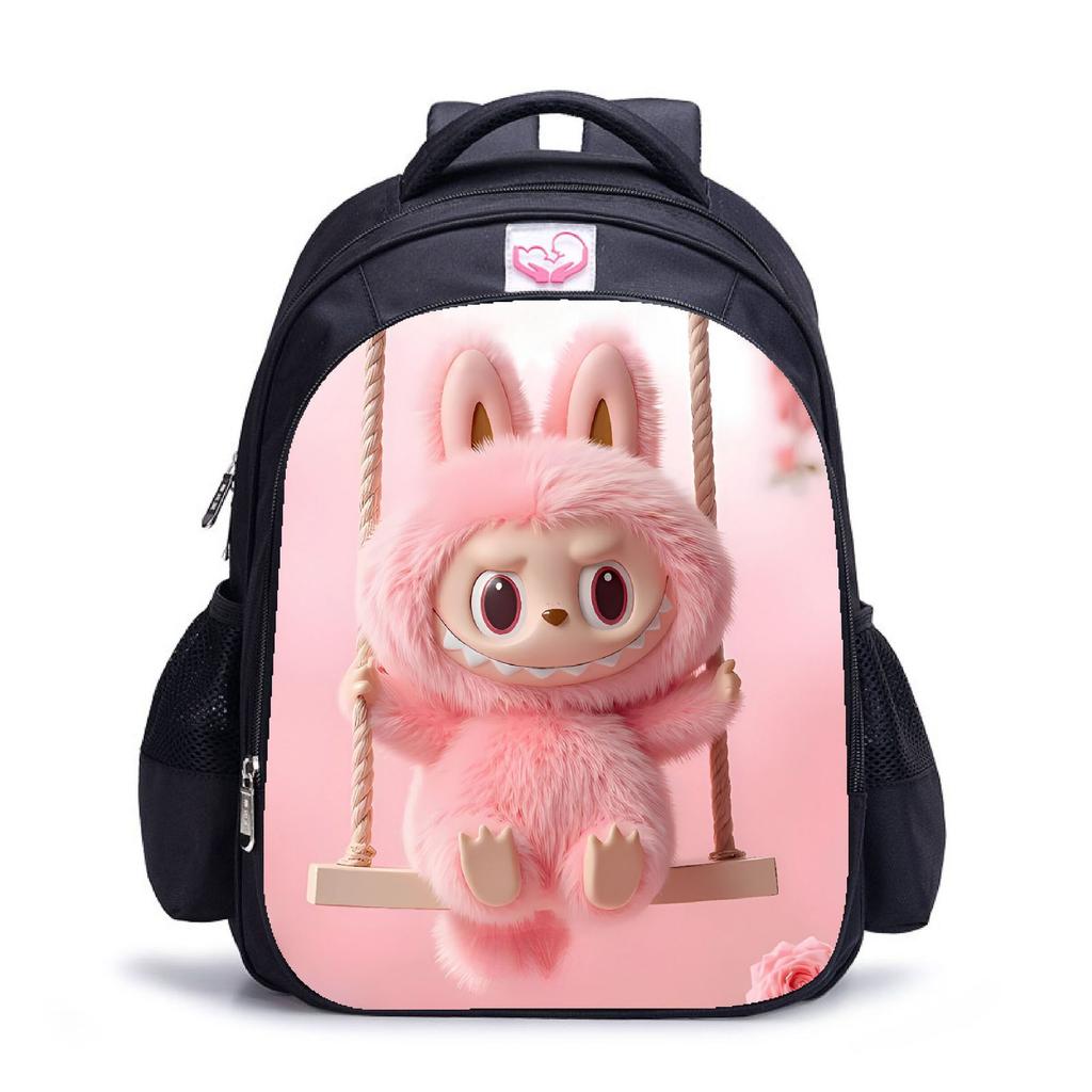 Labubu Trendy Children's Kindergarten Schoolbag Black Men's and Women's Backpack Cartoon Student Backpack 5529