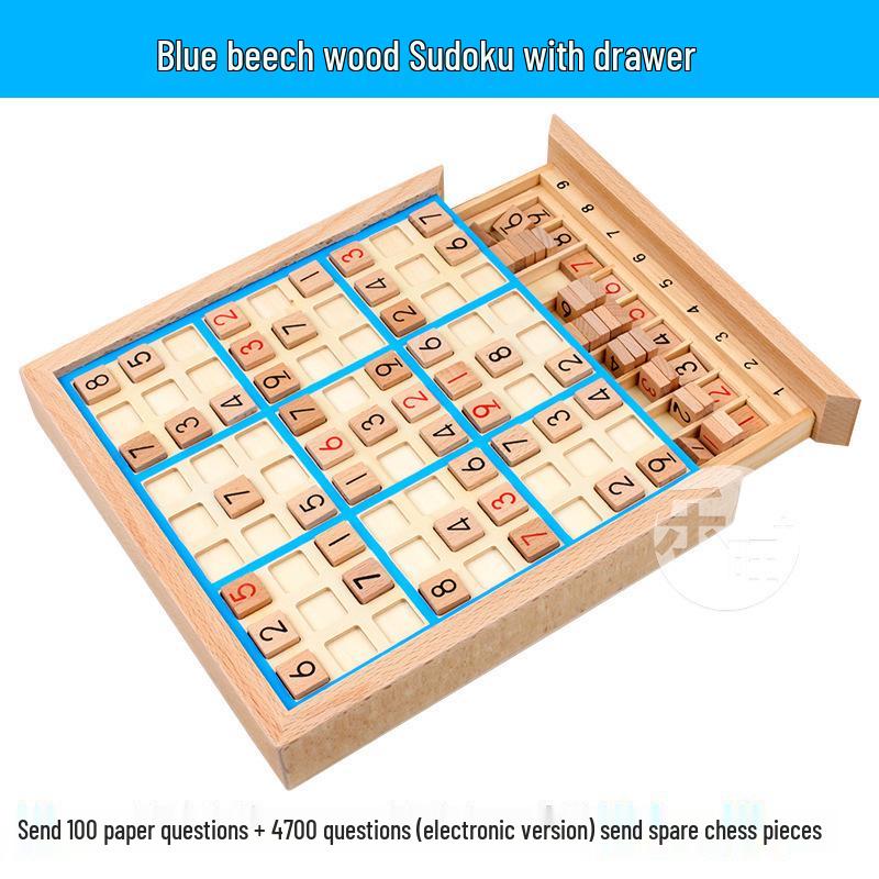 

Wooden Sudoku Nine-Grid Game for Kids: Educational Logic Puzzle with Questions