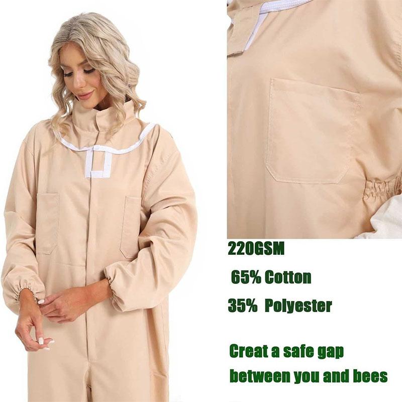 Apicoltura Polycotton A Prova di Api Abbigliamento Protettivo Tuta Completa da Apicoltore Fattoria Unisex Tenuta di Sicurezza Guanti Velo Cappuccio Apiario
