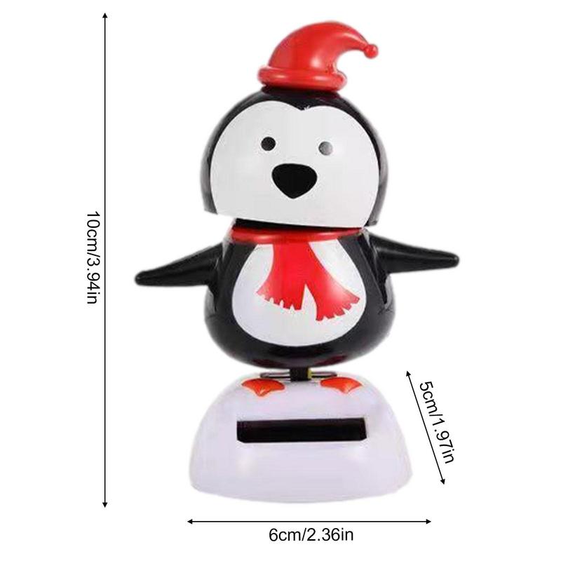 Solar Dancing Snowman Christmas Toys Cute Shaking Head Doll Elk Santa Snowman Penguin Swing Figurines For Car Decor Home Office