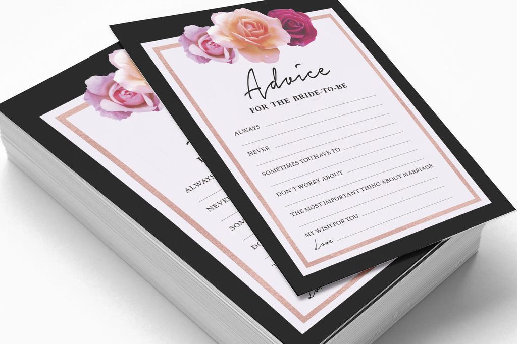 Inkdotpot Advice For The BrideA  CardsA  Set Of 50A  FloralA  Bridal Shower Activity