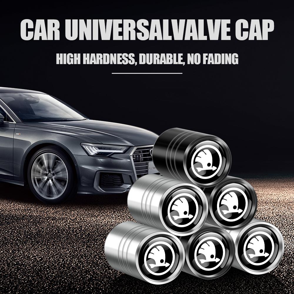 

Car Sticker 4pcs Car Wheel Tire Valve Stem Caps Auto Badges Accessories For Skoda VRS S Rapid Fabia 1 Kamiq Octavia 2 A7 A5 Yeti 4pcs silver