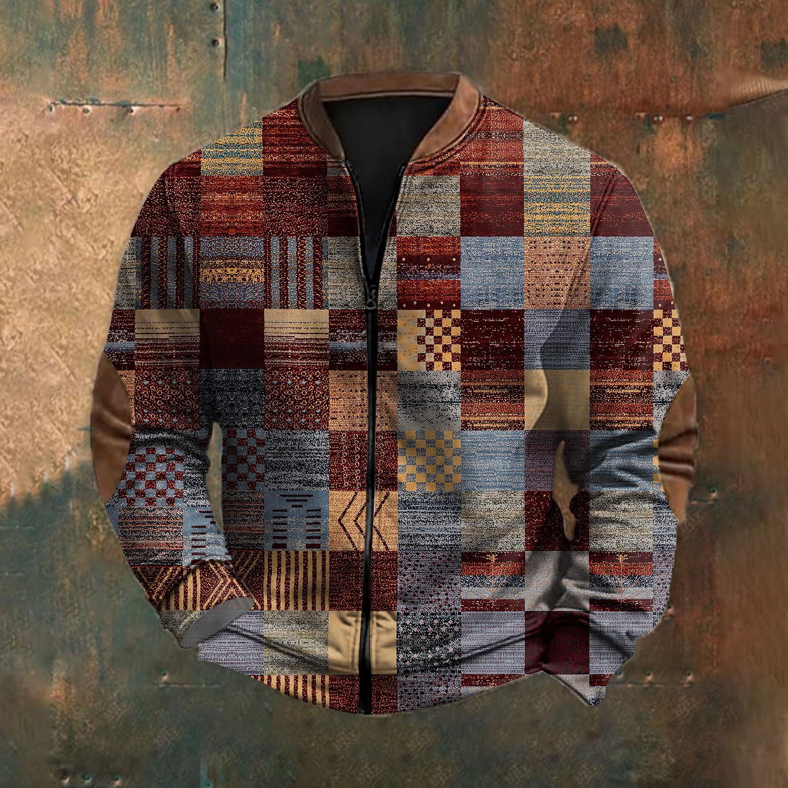 Мужская повседневная толстовка в стиле ретро с градиентным принтом XXXXL коричневый