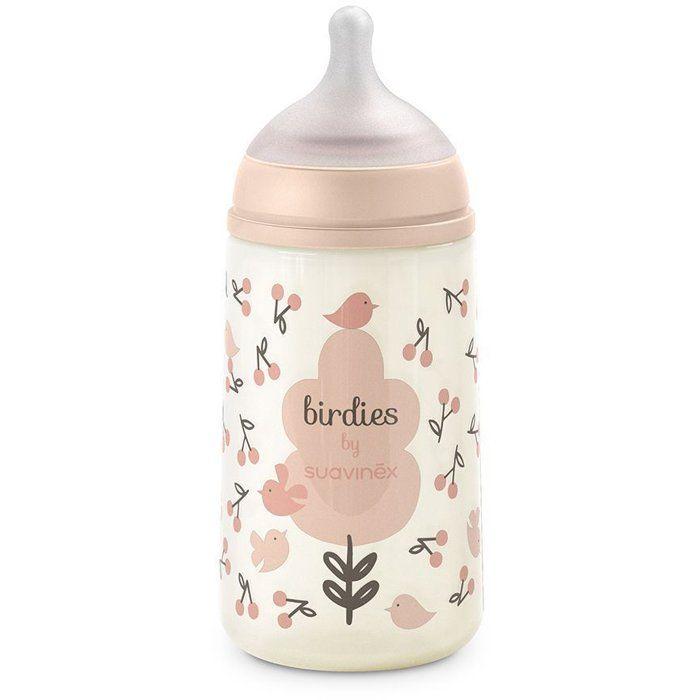 Biberon - SUAVINEX - Birdies - Tétine SX Pro M - 270 ml - 3 à 6 mois - Rose rose