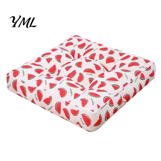 Comfortable Floor Pillow for Tatami Modern Stylish Chair Cushion, Ultra Soft Square Geometric or High-elastic PP Cotton Office Pad Plant Prints,