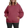 Women's Fashionable Casual Large-sized Long-sleeved Hooded Solid-color Sweatshirt