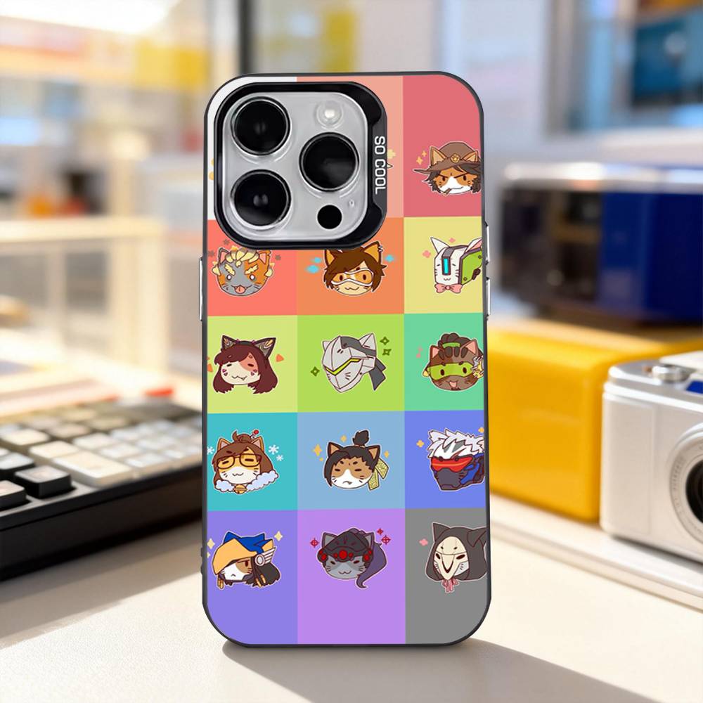 Game O-Overwatch-S Cute Phone Case For iPhone 17,16,15,14,13,12,11,Pro,XS,Max,Plus,Mini,SE4,E IMD Matte Black