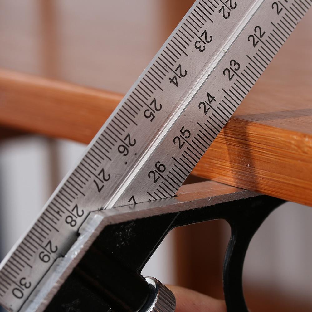 Precise Stainless Steel Adjustable Ruler Combination Level Gauge Square Angle Metric Ruler School Stationery Office Supplies