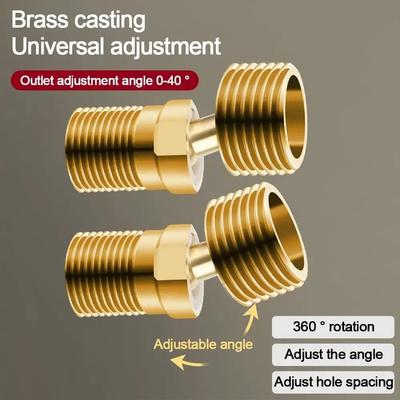 Copper Angled Curved Foot Angle Adjustment Lengthened Eccentric Screw Corner 360° Rotatable Wall Mounted Connecting Accessories