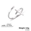 Cazador Christian Cross Open Rings for Women Stainless Steel Christian Jewelry Adjustable Finger Rings Birthday Valentine Gift
