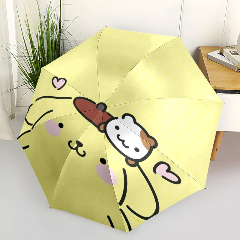 1pc Sanrio Umbrella Portable Folding Umbrella Iron Frame Hole Bone Structure Outdoor Home Umbrella