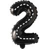 1pcs 40inch imitation American black and white striped line racing theme large digital white digital party decoration big number