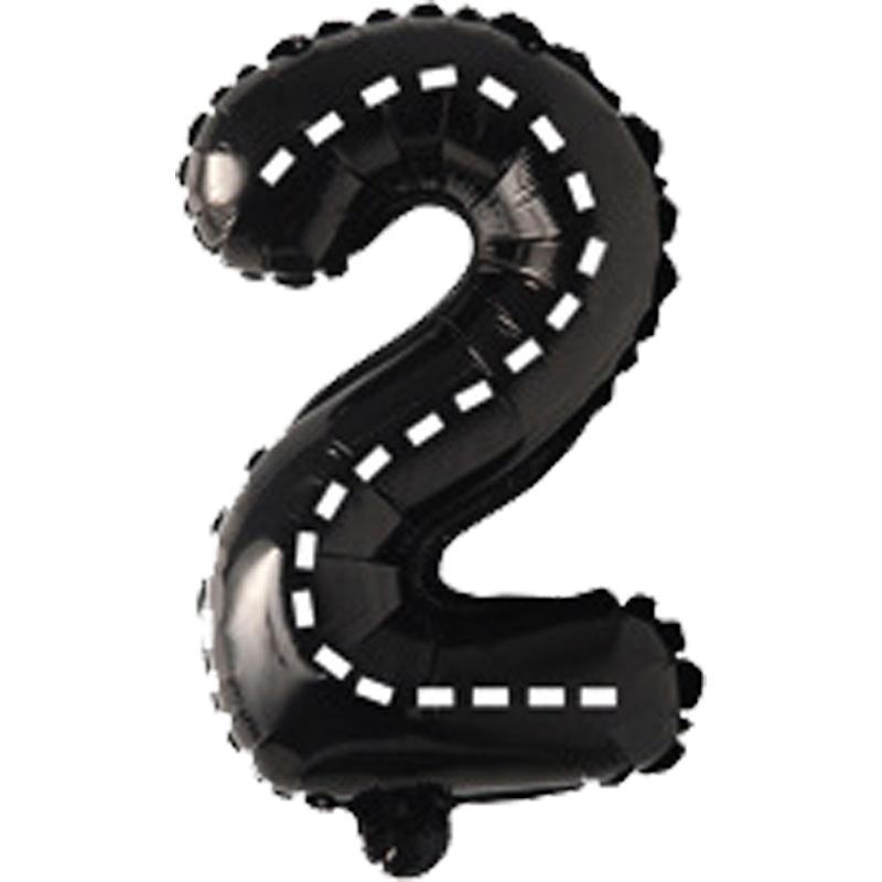 1pcs 40inch imitation American black and white striped line racing theme large digital white digital party decoration big number