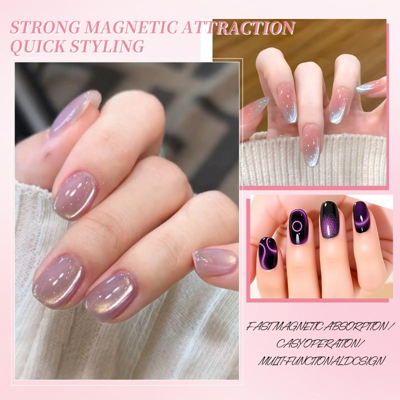 Double-Head Magnet Stick 3 In 1 Ellipse Annular Cat Magnetic Gel Nail Art Strong Magnetic Nails Magnet Pen Diy Manicure Tool