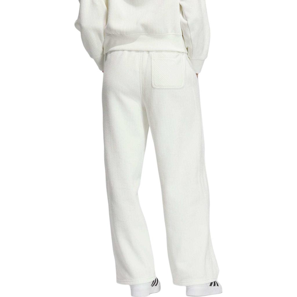 adidas Originals Loose Cozy Pant Comfortable Casual Versatile Knitted Sports Pants Women Bottoms Han-Jade-White JM8062