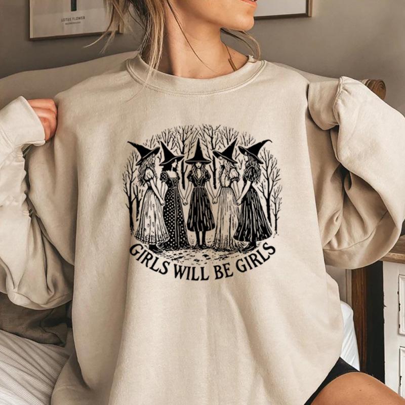Funny Witch Sweatshirt for Girls - Halloween Edition