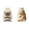 Hippo Figurine 3D Printed Cute Angry Hippopotamus Statue Collectible Animal Ornament for Home Office Desktop Car Decor