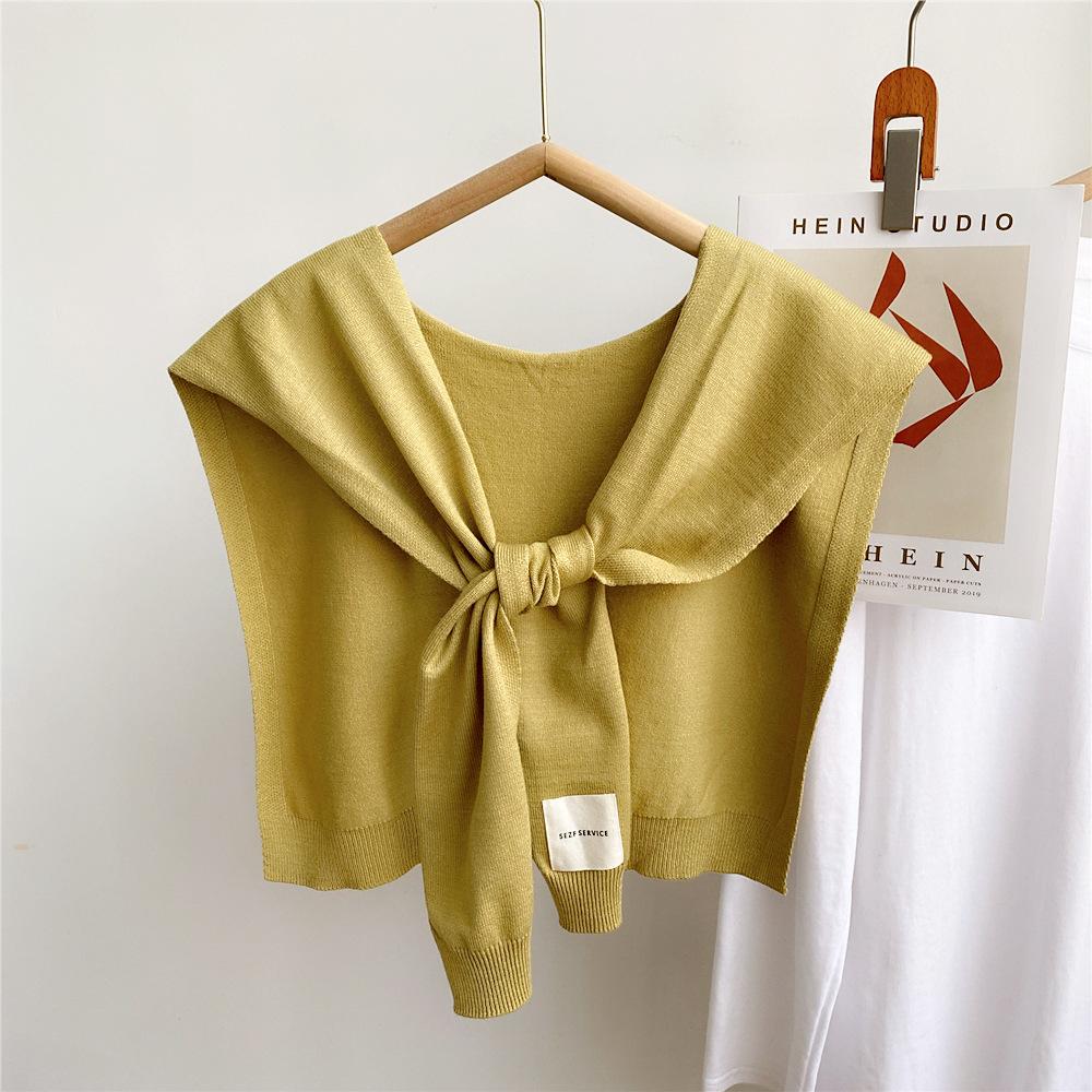 45*96cm Einfarbiger Strick-Sonnenschutzschal Dekoration Falscher Abnehmbarer Kragen Kleideraccessoires Schützt Hals Schulter