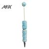 Artistic Writing Tools DIY Beadable Pen, Rhinestone Faux Pearl Ballpoint Fancy Glitter Creative Pen for Crafting, Student Stationery Office