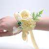 1PC Suit Corsage Pins Silk Rose Groom Boutonnier Elegant Corsage Bracelet Wedding Bridesmaid Wrist Flower Non-Fading