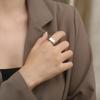 Korean Ins Style Titanium Seal Ring Square Finger Ring Punk Stainless Steel Ring  Party