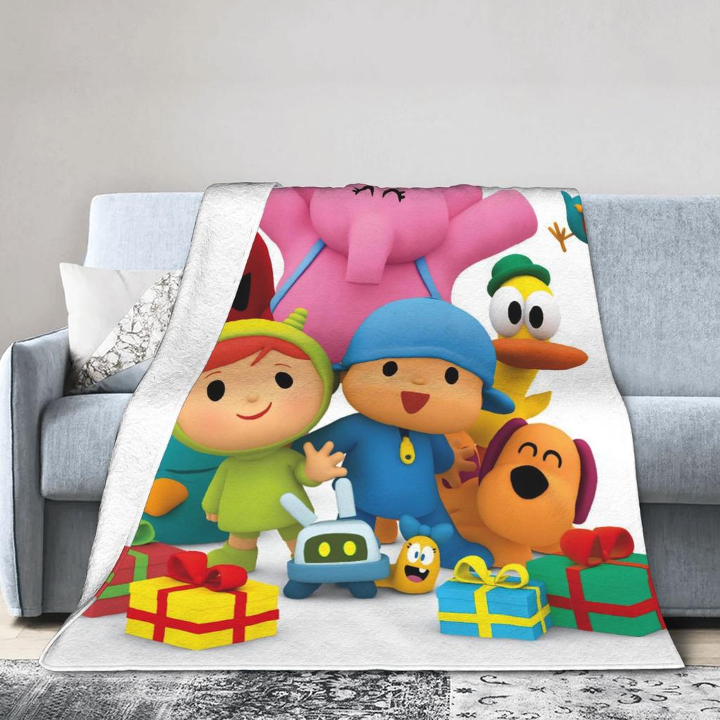 P-POCOYO Elly Coperta in Peluche Bambino Coperta Plaid in Flanella per Divano Poltrona Divano Letto Calda Morbida Personalizzata Fai da Te Qualità Copriletto