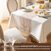 Imitation Cotton And Linen Fabric Dining Table Cloth Waterproof And Oil-Proof Tablecloth Coffee Table Cover Rectangular Tablecloth High Sense