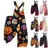 Women's Summer Overalls Floral Print Vintage Jumpsuit (Non-Adjustable Straps)