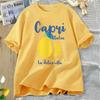 Capri Italy Lemon T Shirt La Dolce Vita Italian Girl T-Shirt Vintage Women Short Sleeve Lemon Clothes Streetwear Clothing