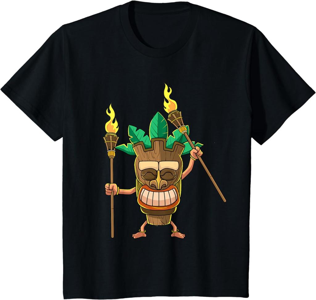 Tiki Man Hawaiian Summer Tropical Luau Party Men Kids T-Shirt Funny Vintage T Shirt Graphic T Shirts Men Clothing Tops