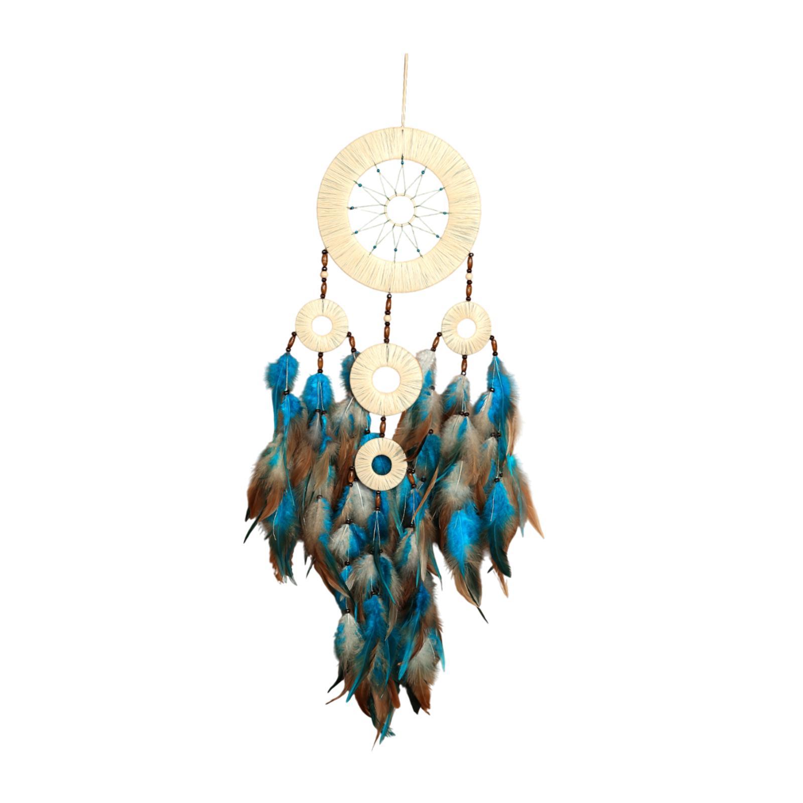 

Macrame Wall Hanging Ornament with Feather Tassel Handmade Decorative 20x75cm for Children s Room Lightweight Multifunctional