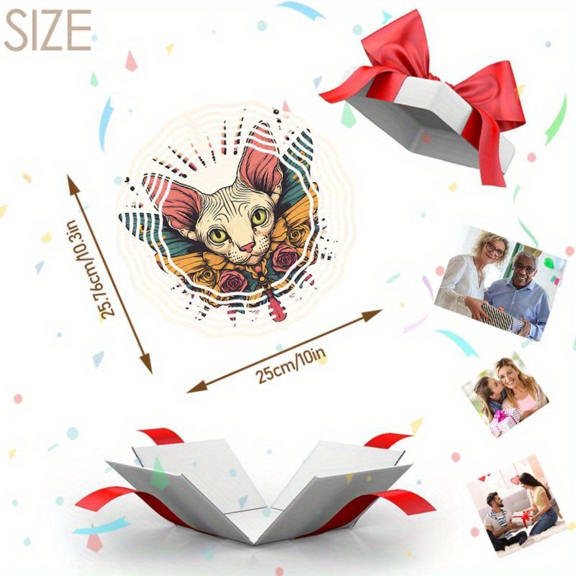 

Причудливая кошка, колокольчик ветра с крыльями бабочки, 3D металлический декор для сада, яркие цветочные акценты, подвесное украшение для патио, для дома, для улицы, подарок