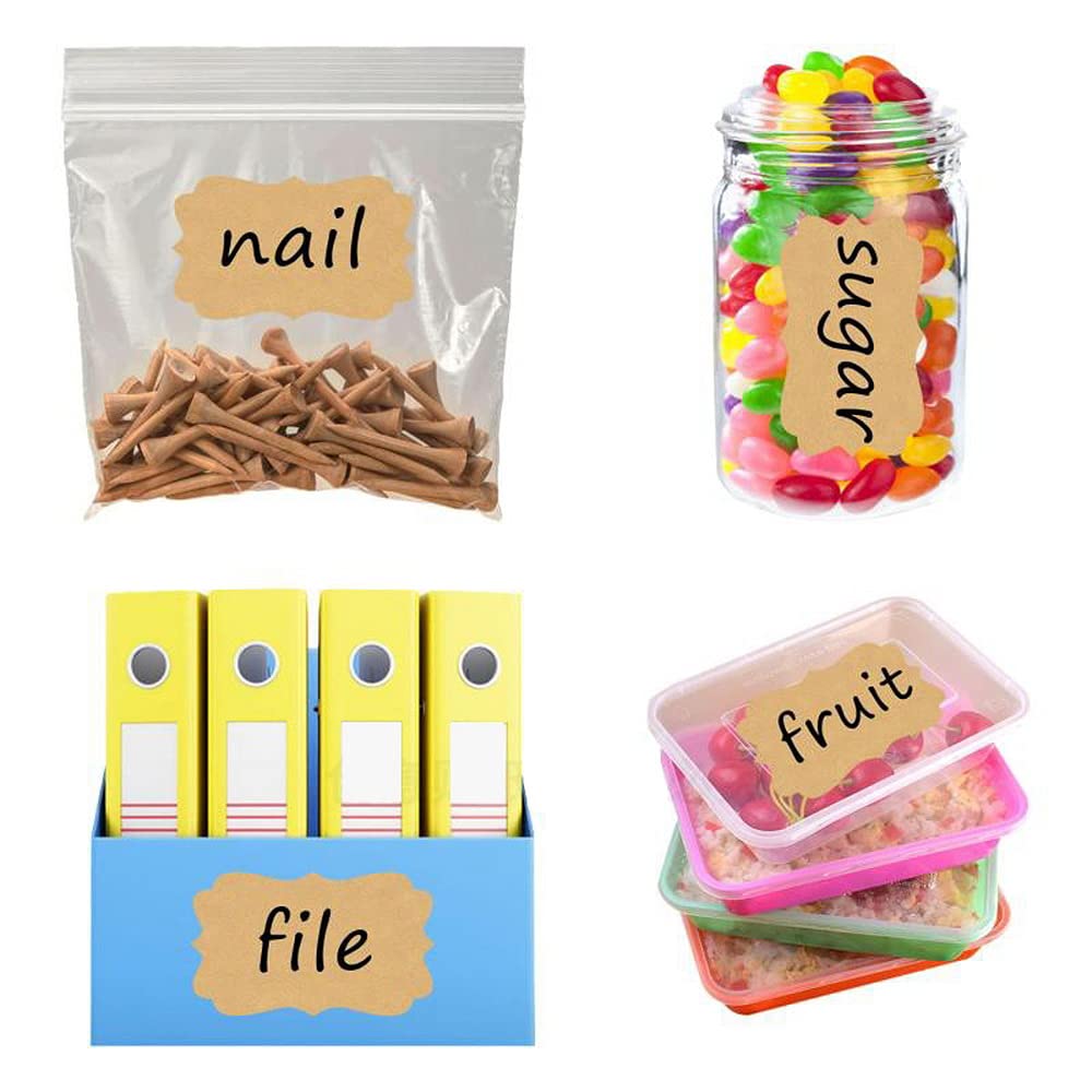 Natural Brown Kraft Paper Gift Tag Stickers Roll 300 Labels Festival Birthday Gift Tag Label Holiday Gift for Thank You Sticker Label