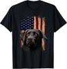 Black Labrador with USA Flag Graphic Tee