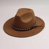 New European and American hot-selling belt jazz denim top hat European and American men's and women's multi-color stage hat woolen felt hat