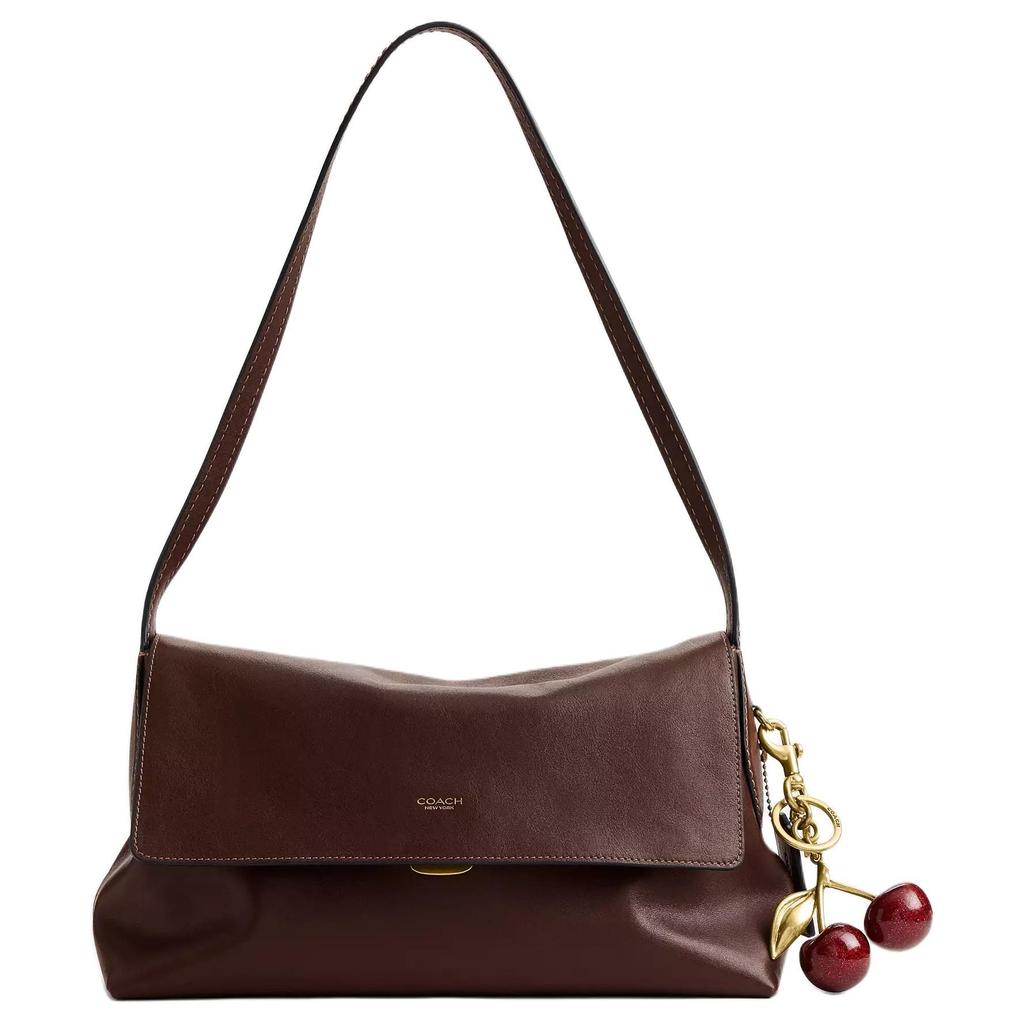 COACH Chelsea Natural Grain Cow Leather Shoulder Bag Large Women's Maple Brown CDS58-B4MPL