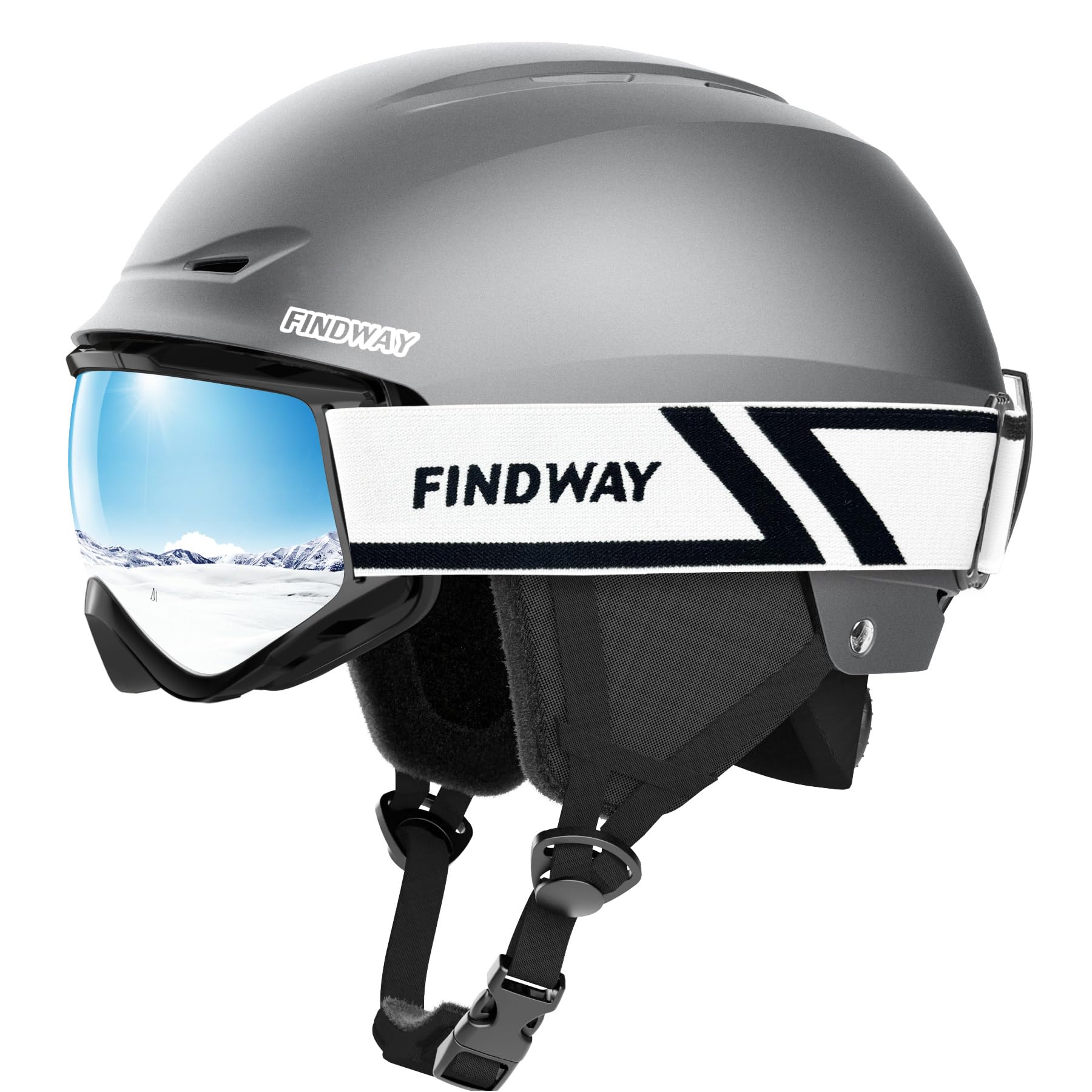 

Findway Лыжный шлем и маска Лыжный шлем с очками Сноуборд Размер Двойной УФ Теплый и Идеально подходит для улицы и Мужской Набор Детские очки, OTG, Совместимый,