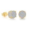 Hip-hop Stud Earrings Full of Diamonds and Micro-gold-plated Men's Earrings Trendy Jewelry
