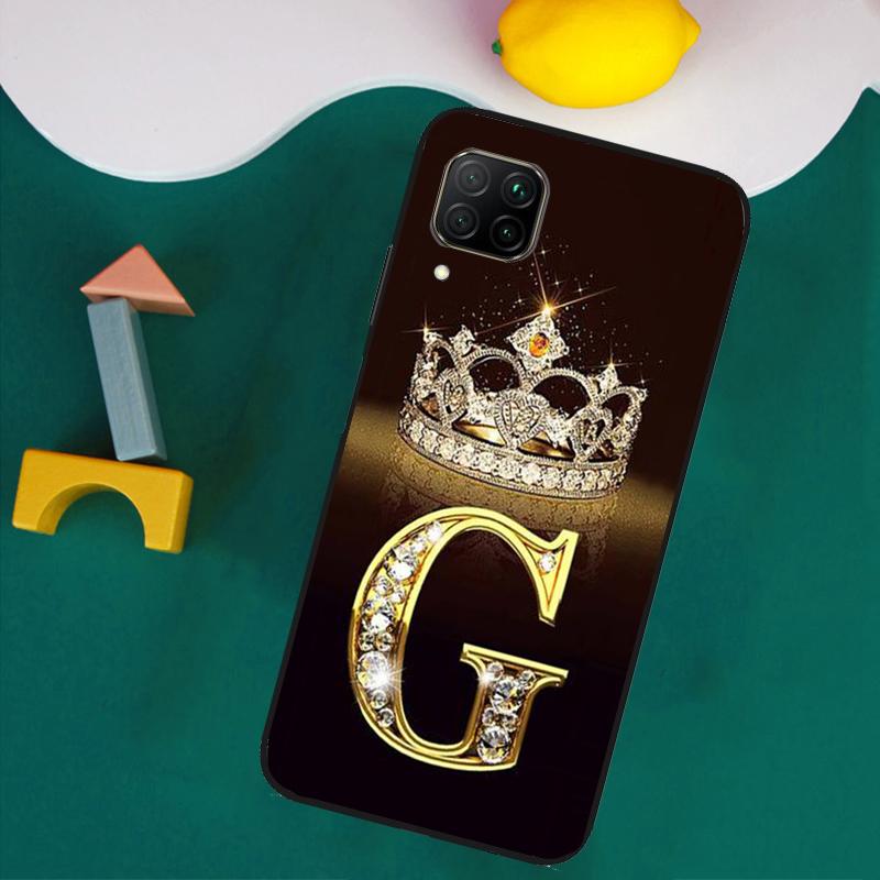 Letter Monogram Gold Marble For Huawei Nova Y73 Y72 Y70 Y90 Y60 Y61 Y91 12s 12i 11i 8i 9 10 SE P40 Lite P30 P60 Pro Case